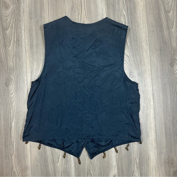 Vintage Carole Little Tapestry Beaded Detail Boho Festival Vest Size L - Picture 8 of 8